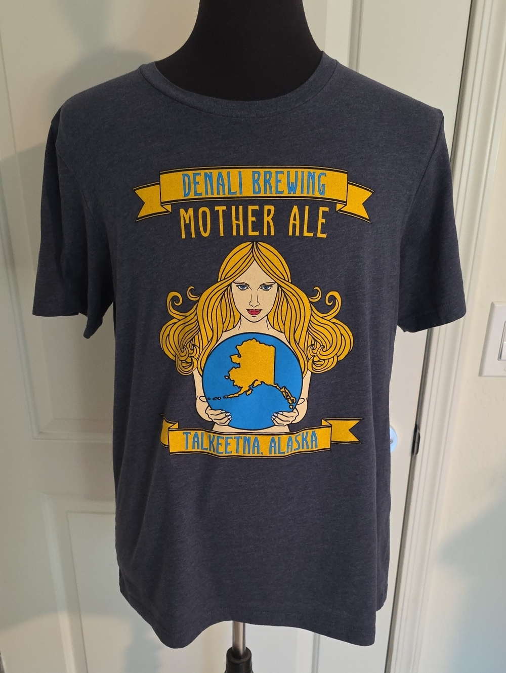 Mother Ale Short-Sleeve Tee - Navy with Yellow Graphic